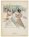 HENRI DE TOULOUSE-LAUTREC (1864-1901). [LE RIRE] Two plates. Circa 1897. Each approximately 11x8 inches, 30x22 cm.